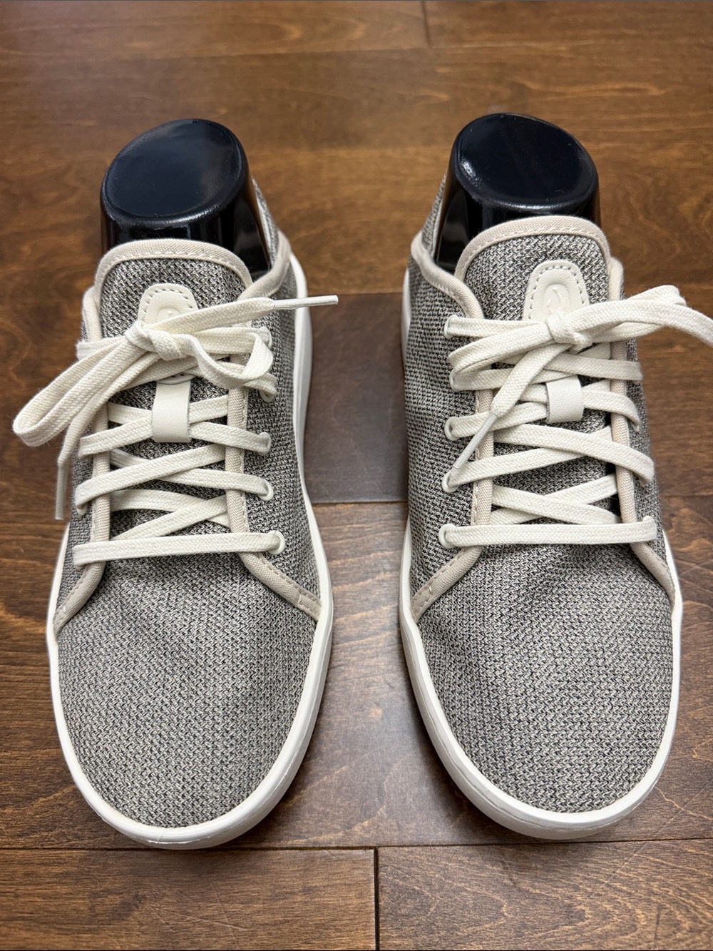 OluKai Women's Knit Lace-Up Sneakers - Light Gray & Cream